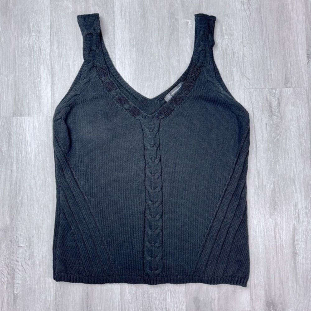 INC Women's XL NWT Black Sweater Knit Camisole Tank Top